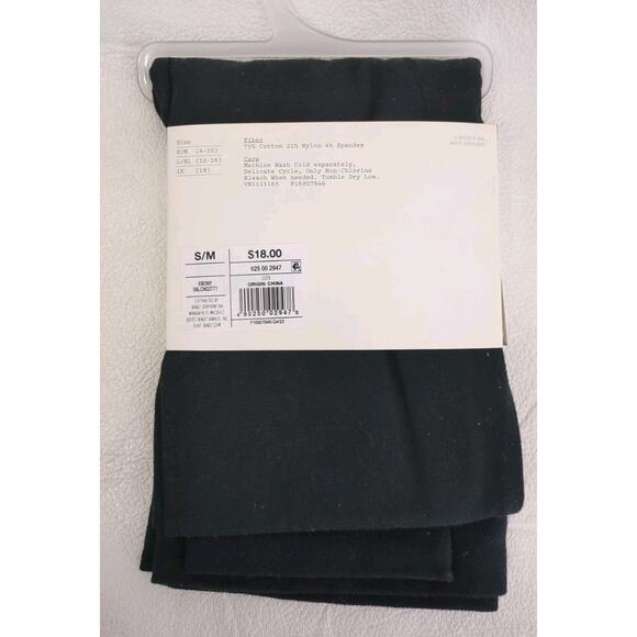 1 Pair Seamless Leggings Cotton Blend High Waist Sm/Med Black - Picture 3 of 5